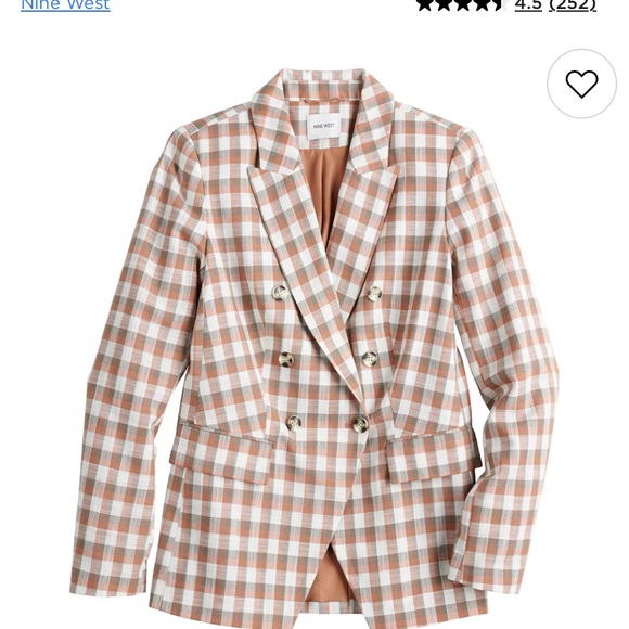 Nine West Women’s Brown and White Checkered Blazer - Picture 12 of 12